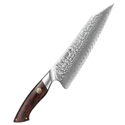 Couteau japonais de chef en acier de Damas