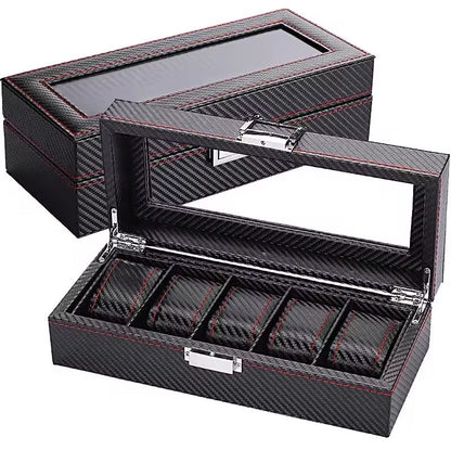 Boite à montres homme en fibre de carbone – 5 à 12 emplacements
