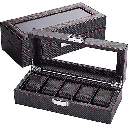 Boite à montres homme en fibre de carbone – 5 à 12 emplacements