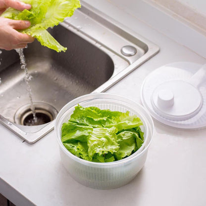 Essoreuse à salade manuelle blanche classique en plastique