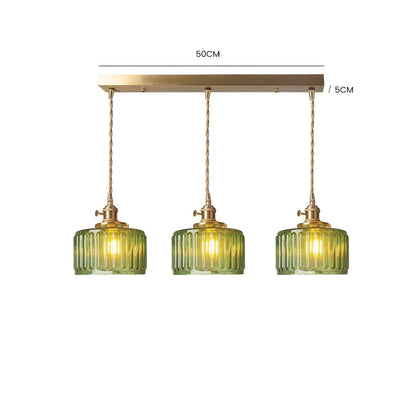 Lampe à suspension vintage en cristal – Élégance intemporelle avec abat-jour en verre