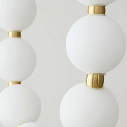 Chandelier Luxe Perles - Design Élégant en Métal et Acrylique, LED, H65 cm