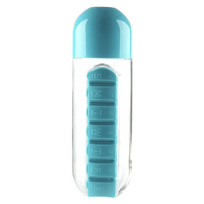 Pilulier/bouteille 2-en-1 portable - 600 ml