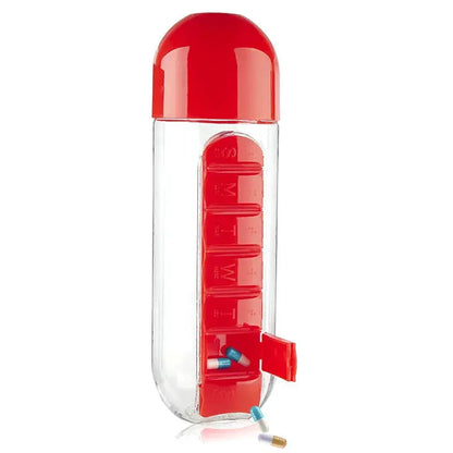 Pilulier/bouteille 2-en-1 portable - 600 ml
