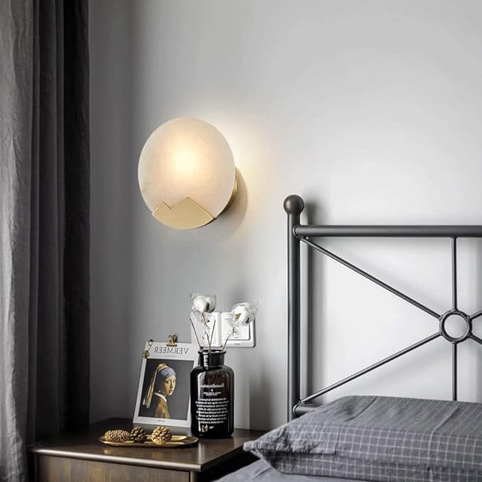 Applique Murale LED Nordic Minimalist - Lampe en Marmor et Laiton avec Dimmer