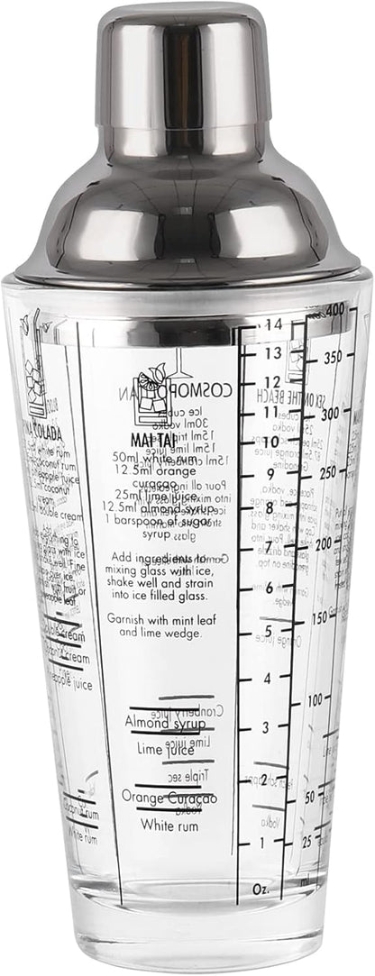 Shaker à cocktail de 400 ml en verre