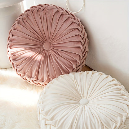 Coussin en Velours Rond en Forme de Citrouille | Coussin Tissé Doux pour Canapé et Chaise de Bureau | Housse Lavable, Coussin Décoratif pour Salon et Chambre