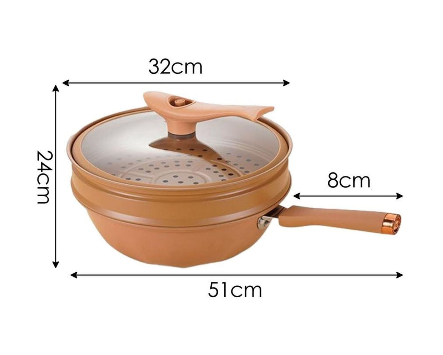 Multix - Poêle à Frire et Wok Multifonction 8 en 1