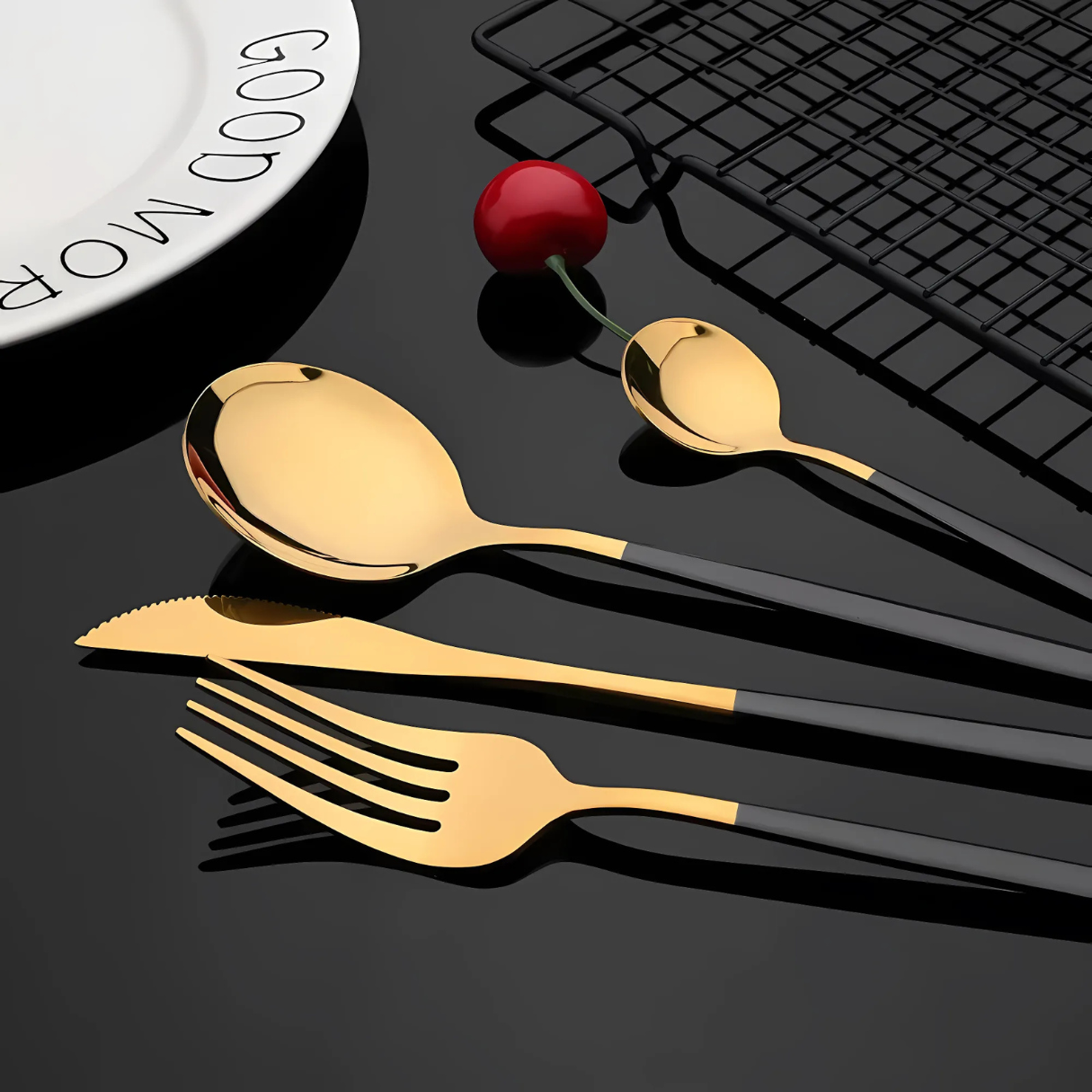 Luxe à Table  –  Coffret de Couverts Élégance Métallique ( 24 pcs )
