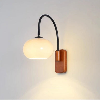 Applique Murale Bauhaus Persimmon - Design en Verre Kaki avec Fonction Pivotante