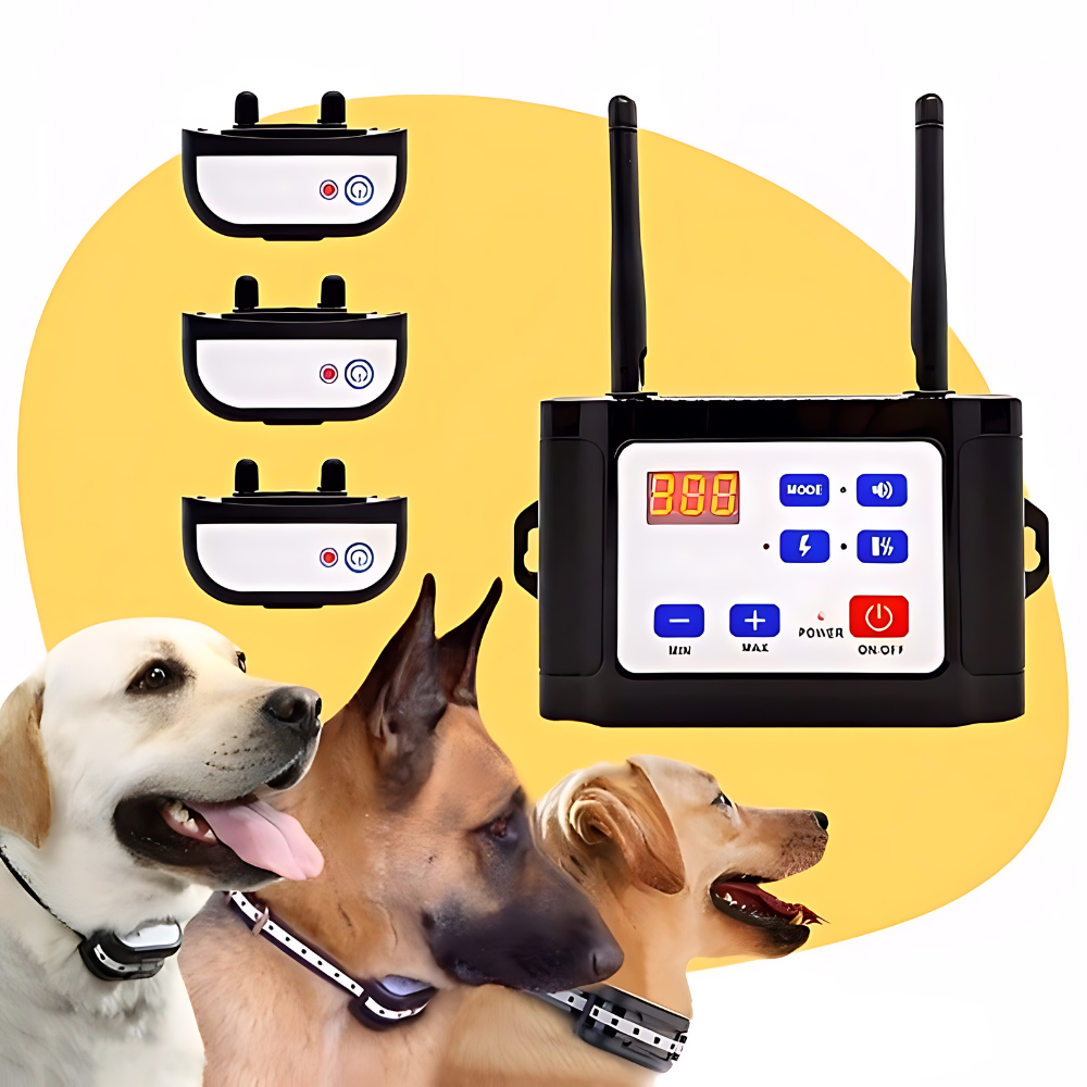 Clôture Électronique SécuriDog 2-en-1 – Sans Fil avec Collier de Dressage, Portée 300 m, Étanche et Rechargeable