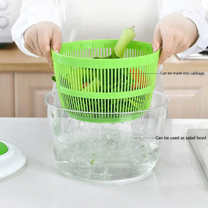 Essoreuse à salade manuelle en plastique avec couvercle de verrouillage