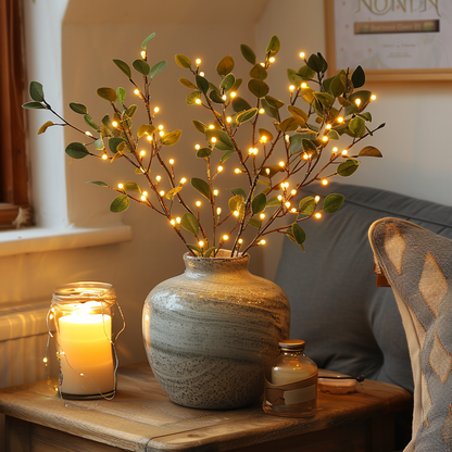 Lumière de fée Rameau d'olivier LED - Décoration Lumineuse Naturelle pour Maison