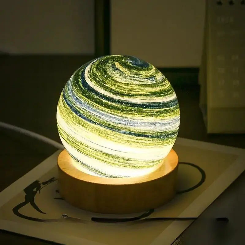 Lampe de chevet en Verre Planète 3D