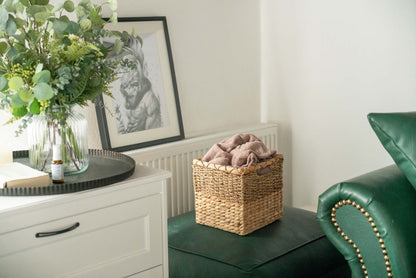 Panier à Linge en Bambou Rangement Cube