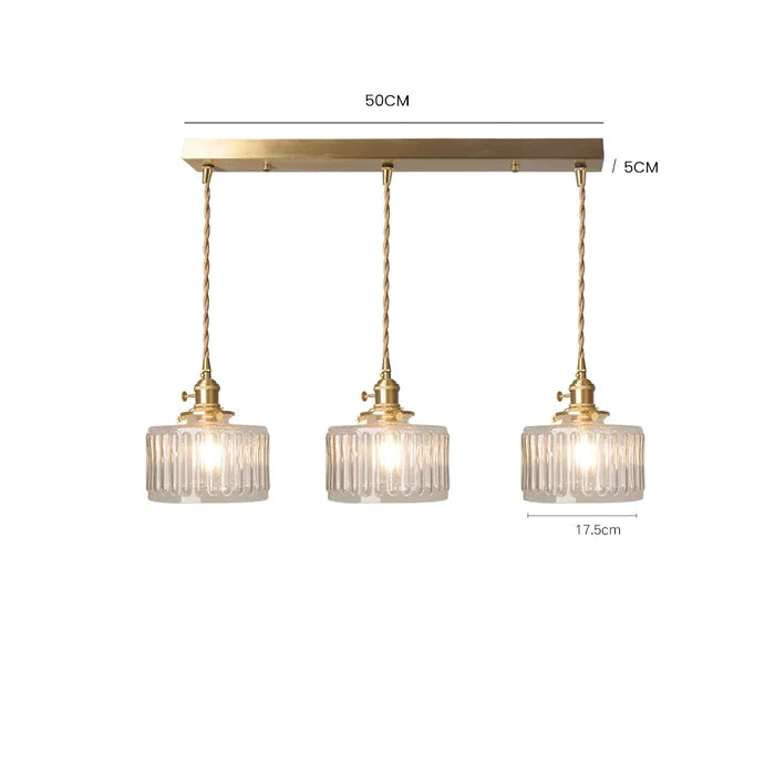 Lampe à suspension vintage en cristal – Élégance intemporelle avec abat-jour en verre