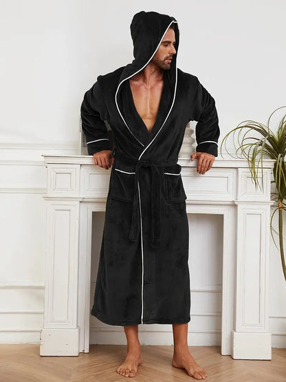 Peignoir de Luxe Chaud avec Capuche