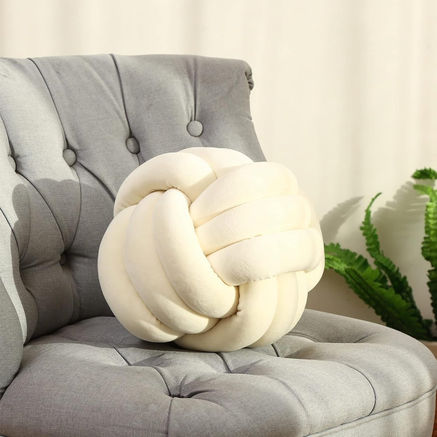 Coussin noeud blanc