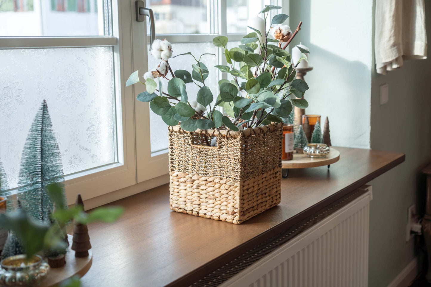 Panier à Linge en Bambou Rangement Cube