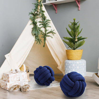 Coussin boule bleu