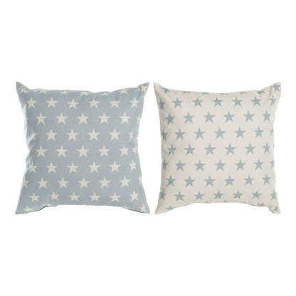 Coussin Bleu 60 x 10 x 60 cm Etoiles Blanc (2 Unités)