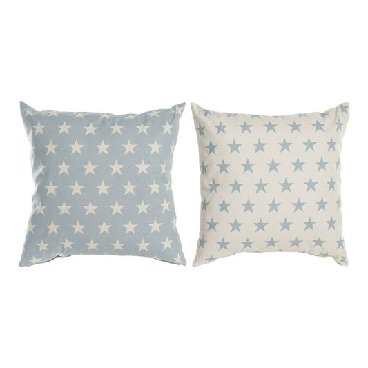 Coussin Bleu 60 x 10 x 60 cm Etoiles Blanc (2 Unités)