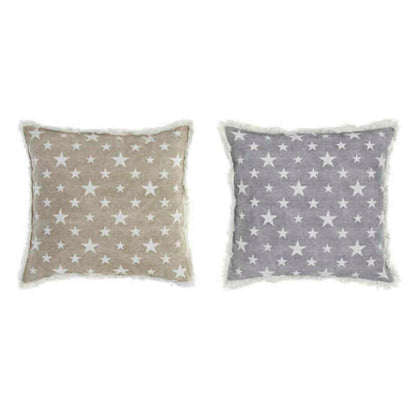 Coussin Gris Beige Polyester Coton Aluminium (45 x 10 x 45 cm) (2 Unités)