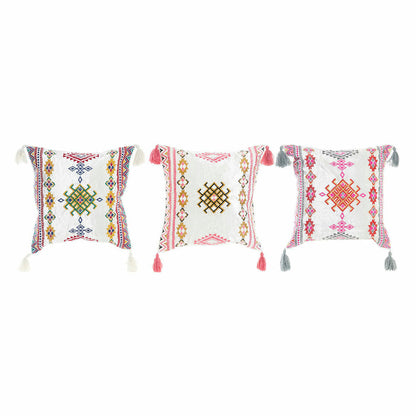 Coussin DKD Home Decor 8424001817528 Multicouleur Arabe 40 x 10 x 40 cm Frange (3 Pièces)