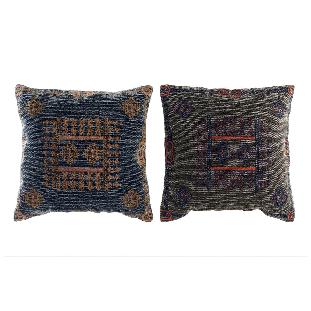 Coussin Bleu Orange Arabe 50 x 10 x 50 cm (2 Unités)