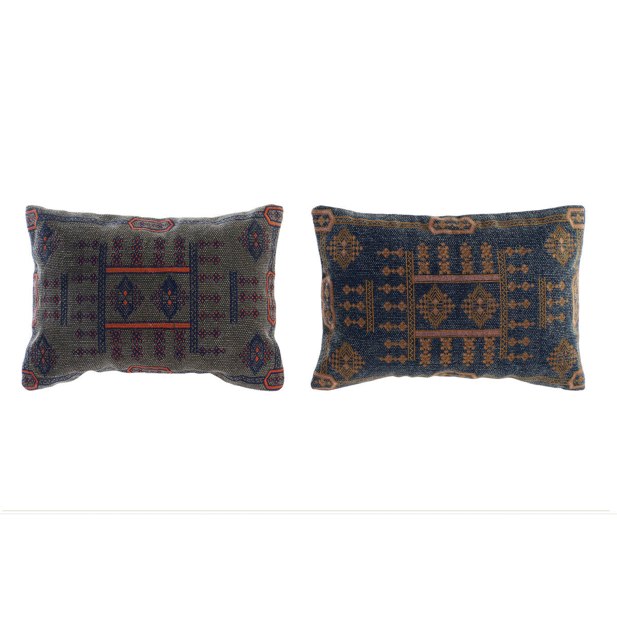 Coussin Bleu Orange Carré Arabe 50 x 10 x 35 cm (2 Unités)