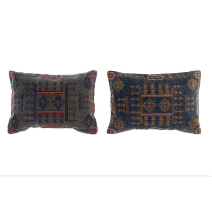 Coussin Bleu Orange Carré Arabe 50 x 10 x 35 cm (2 Unités)