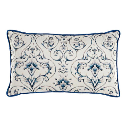 Coussin DKD Home Decor Bleu 50 x 10 x 30 cm Fleurs