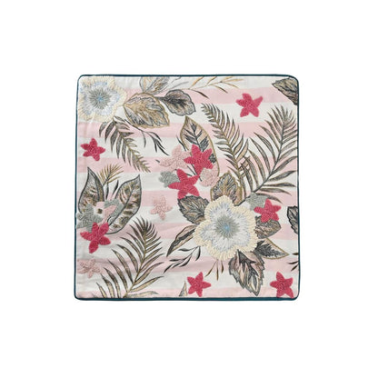 Housse de coussin DKD Home Decor Rose Vert Tropical 50 x 1 x 50 cm