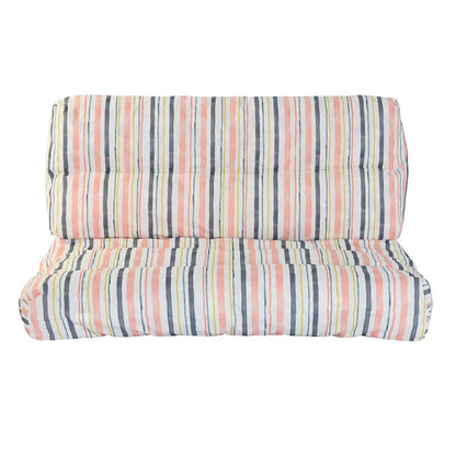 Coussin de palette pour jardin Multicouleurs Rayures 120 x 80 x 16 cm