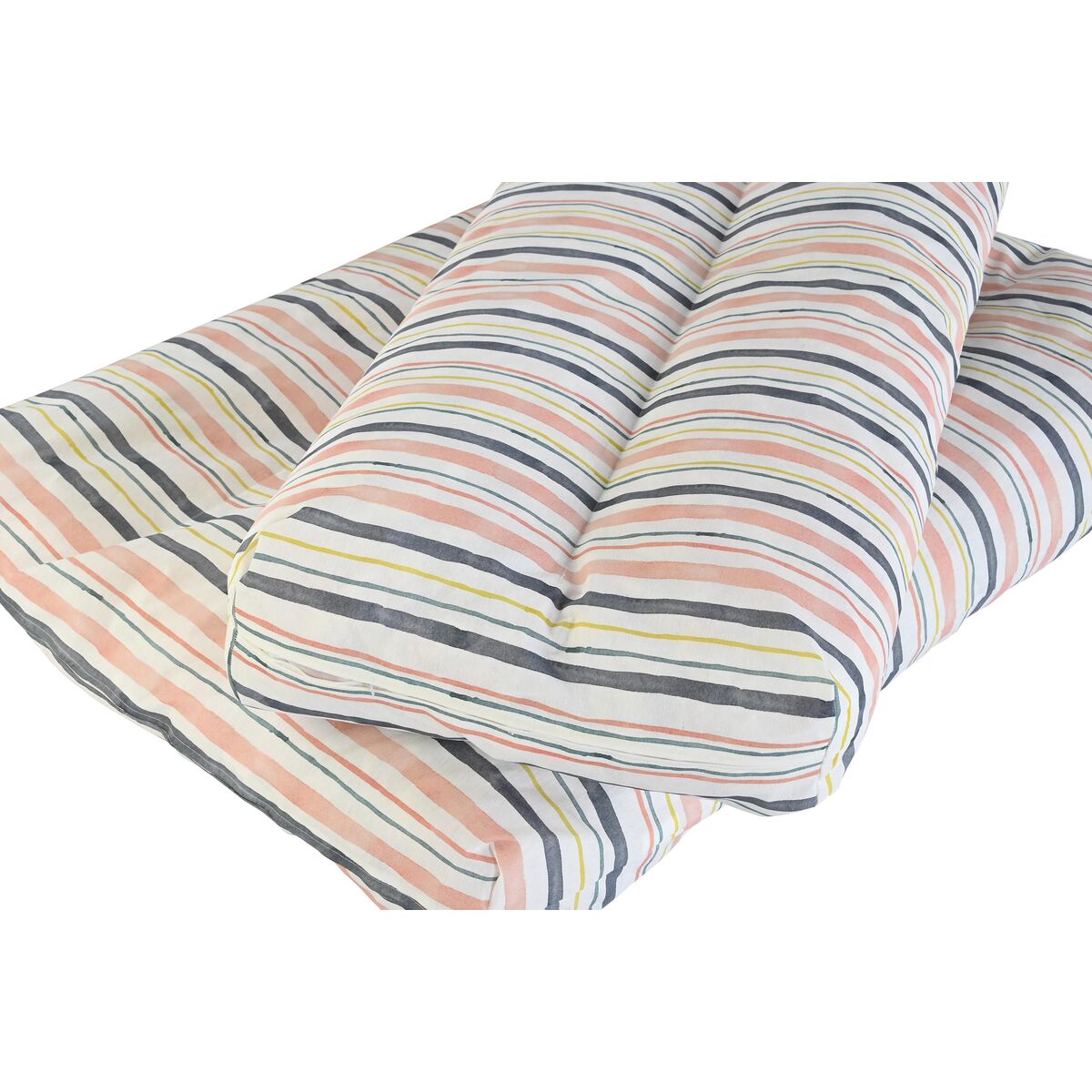 Coussin de palette pour jardin Multicouleurs Rayures 120 x 80 x 16 cm