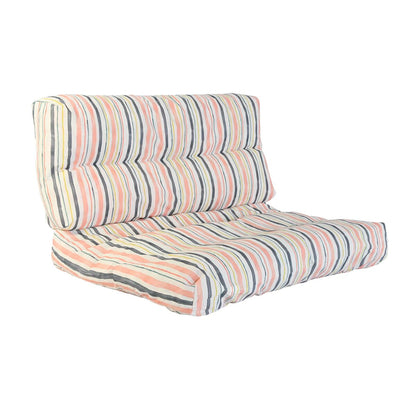 Coussin de palette pour jardin Multicouleurs Rayures 120 x 80 x 16 cm
