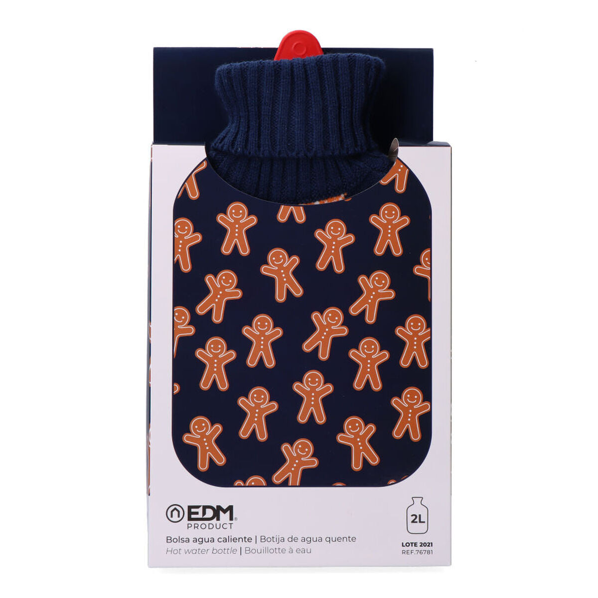 Bouillotte coussin bonhomme pain d'épice en Laine