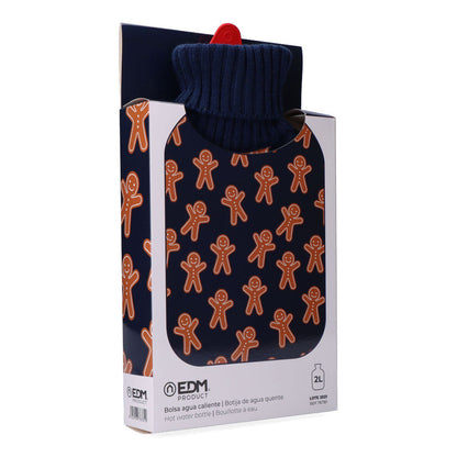 Bouillotte coussin bonhomme pain d'épice en Laine