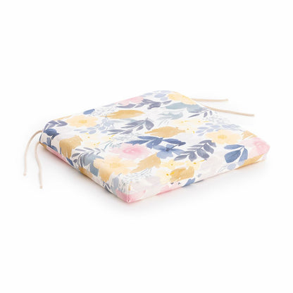 Coussin de chaise carré de jardin à fleurs pastel