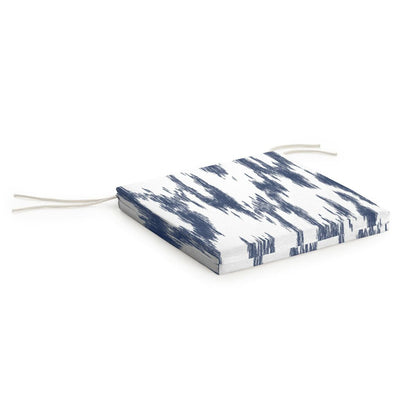 Coussin de chaise de jardin carré à motifs bleus