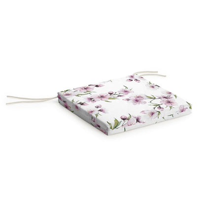 Coussin de chaise carré à fleurs de cerisier