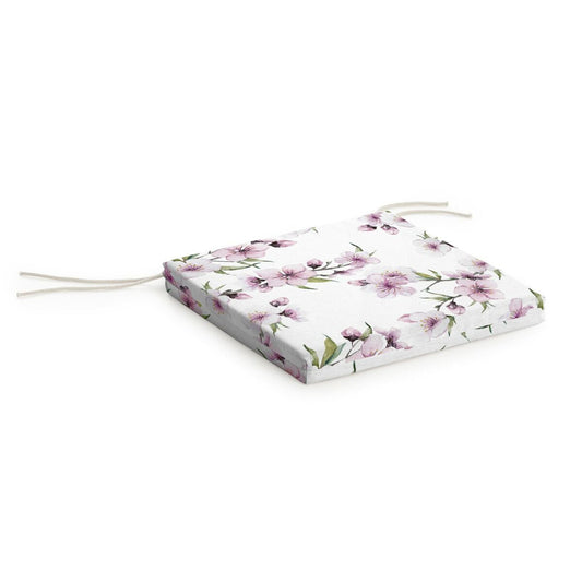 Coussin de chaise carré à fleurs de cerisier