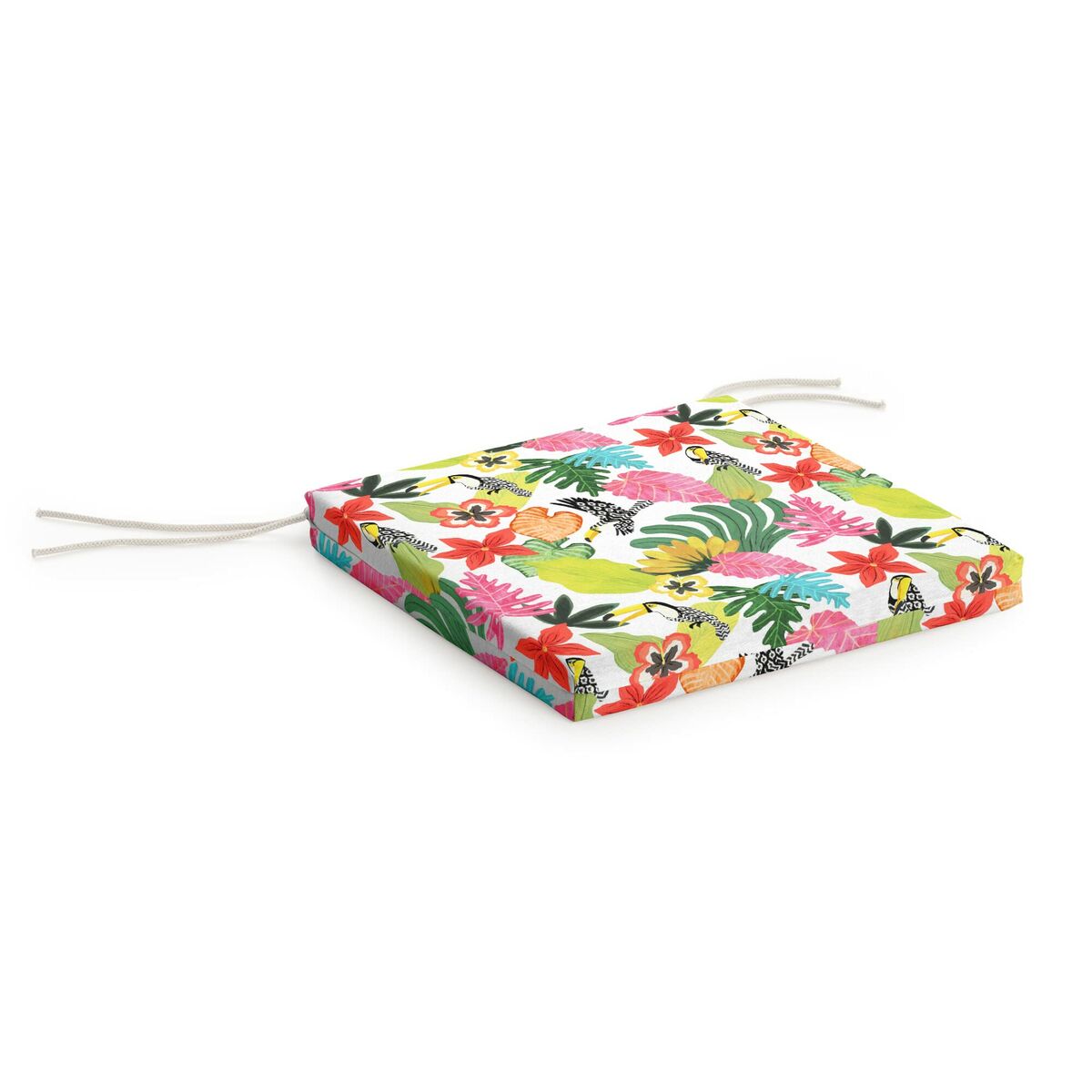 Coussin de chaise épais motif jungle tropicale