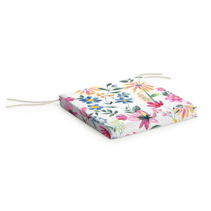 Coussin de chaise motif floral coloré 40 x 5 x 40 cm