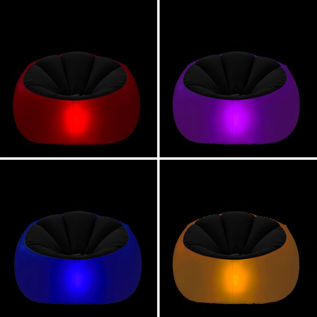 Coussin Pouf gonflable LED avec télécommande – Intérieur & extérieur