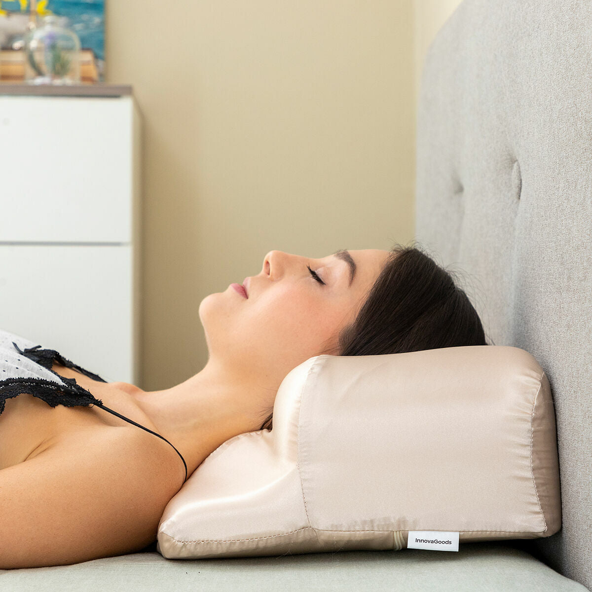 Coussin Cervical Anti-Rides en Satin