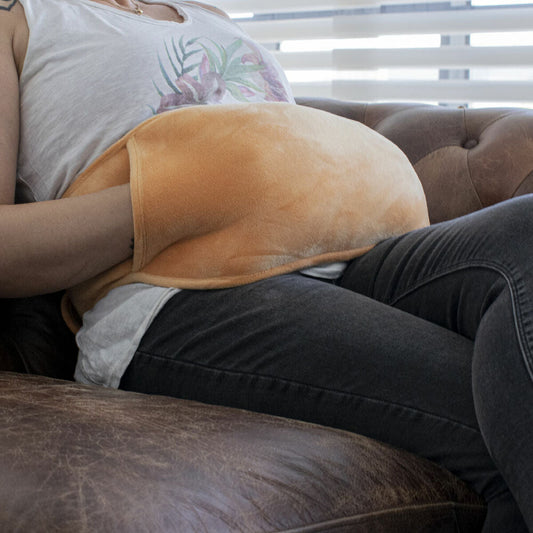 Coussin bouillotte rechargeable ergonomique avec ceinture