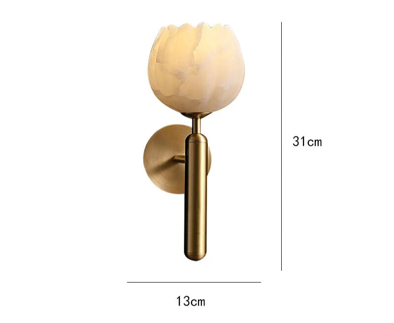 Applique Murale Marble Rose - Design Élégant en Marbre et Cuivre avec LED