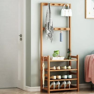 Étagère chaussure en bois porte vêtements - WoodBam-Sympa™