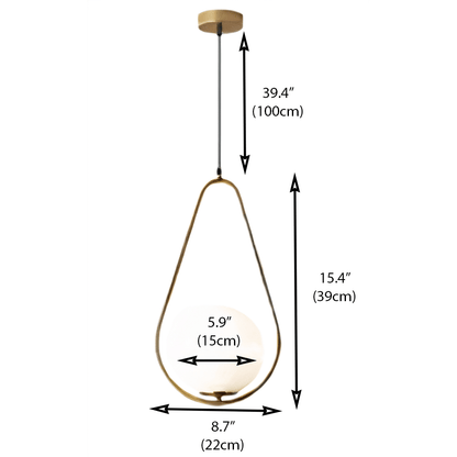 Suspension Élégante Drop – Lampe Pendentif Design Moderne en Métal avec Abat-jour en Verre